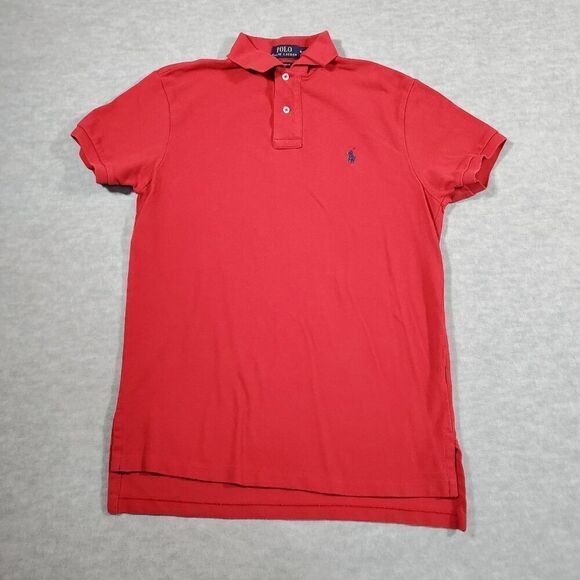 Polo Ralph Lauren Shirt Mens Medium Red Golf Performance Custom Fit Popover - Picture 1 of 7